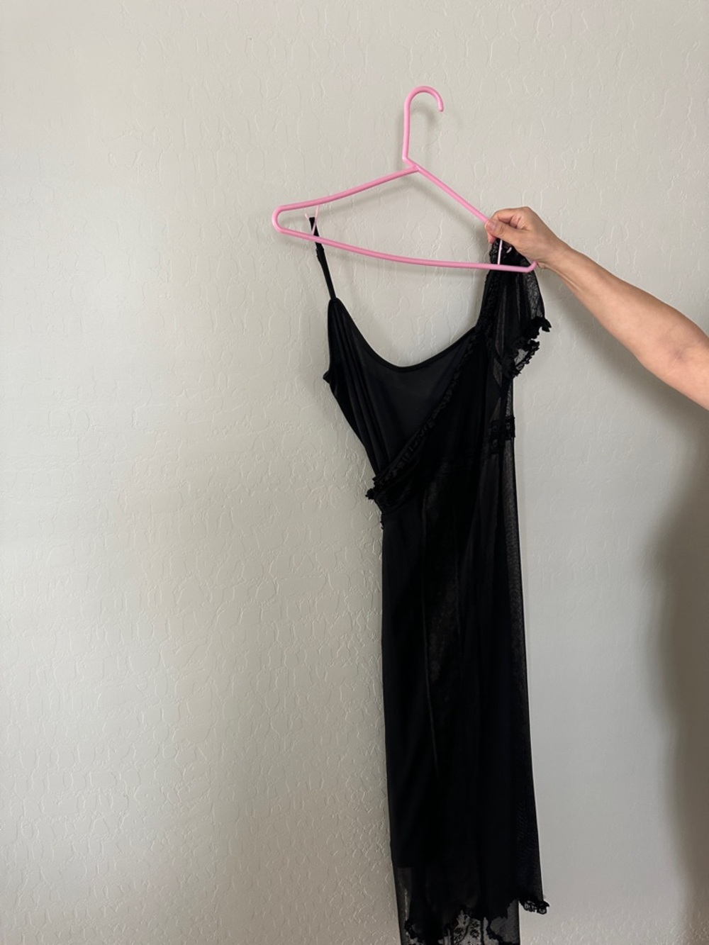 Betsey Johnson Black Sheer Lace Trim Chemise - Picture 3 of 3